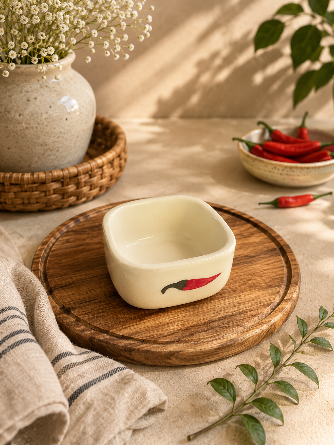 Chilli Ceramic Dip Bowl