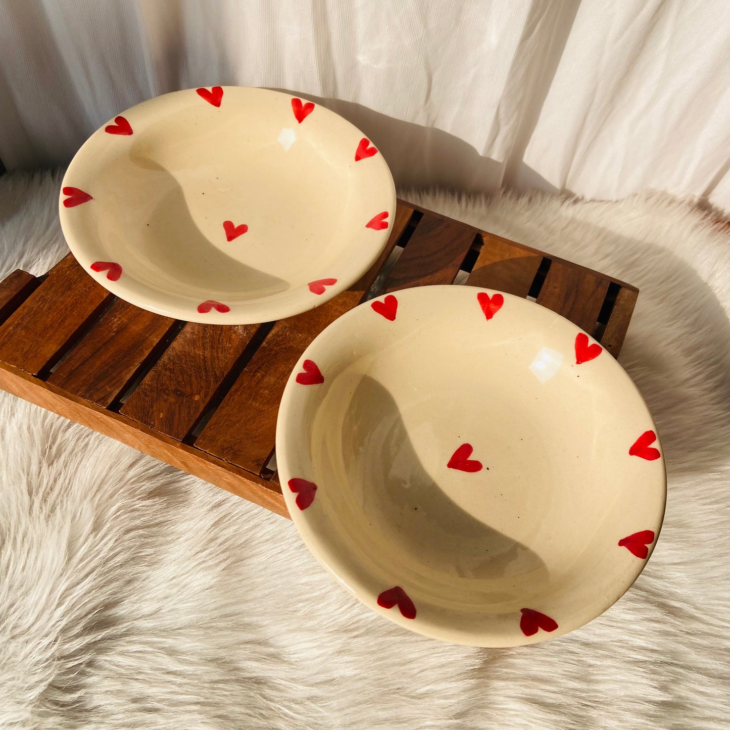 Red Heart Pasta Plate