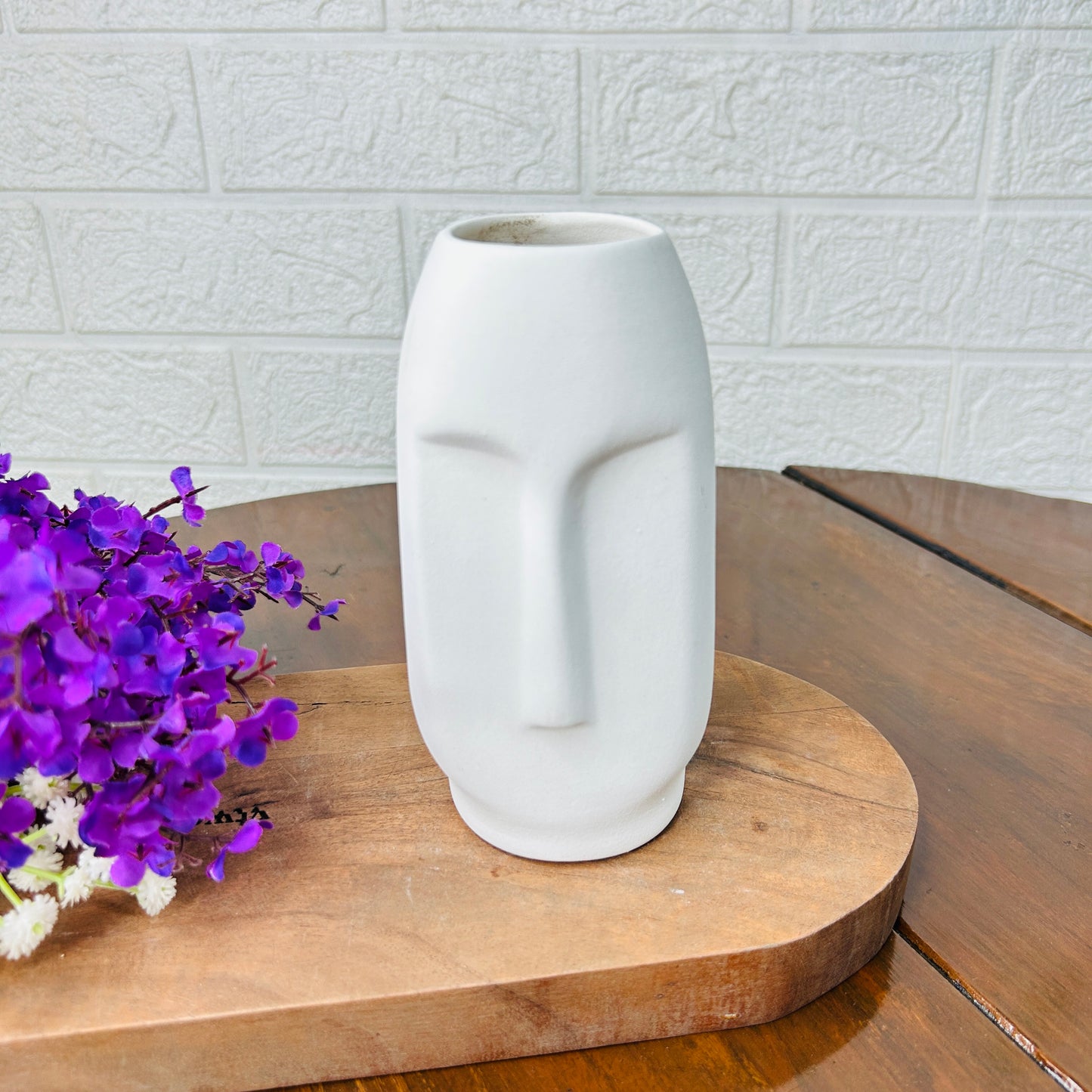 Monochrome Tribal Face Ceramic Vase Set