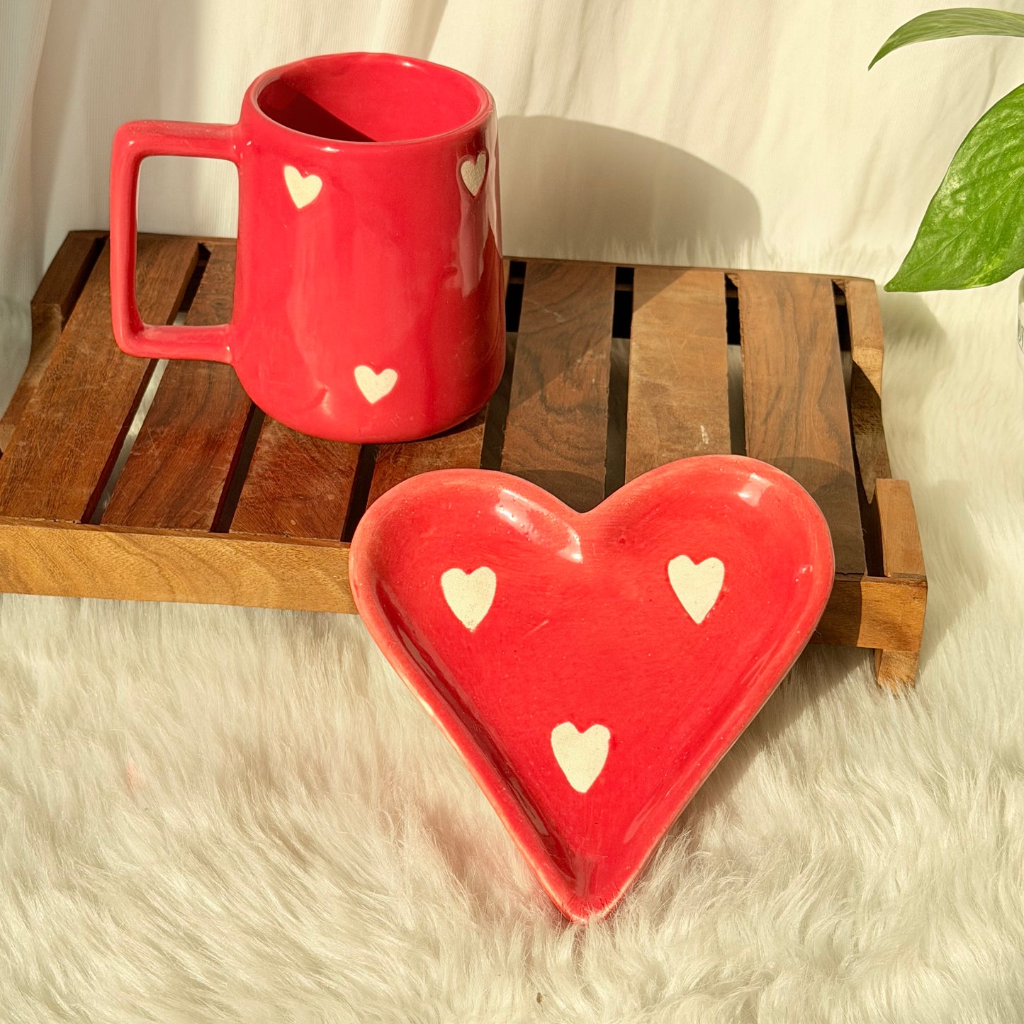 Love Brew Valentine Mug & Heart Tray Set