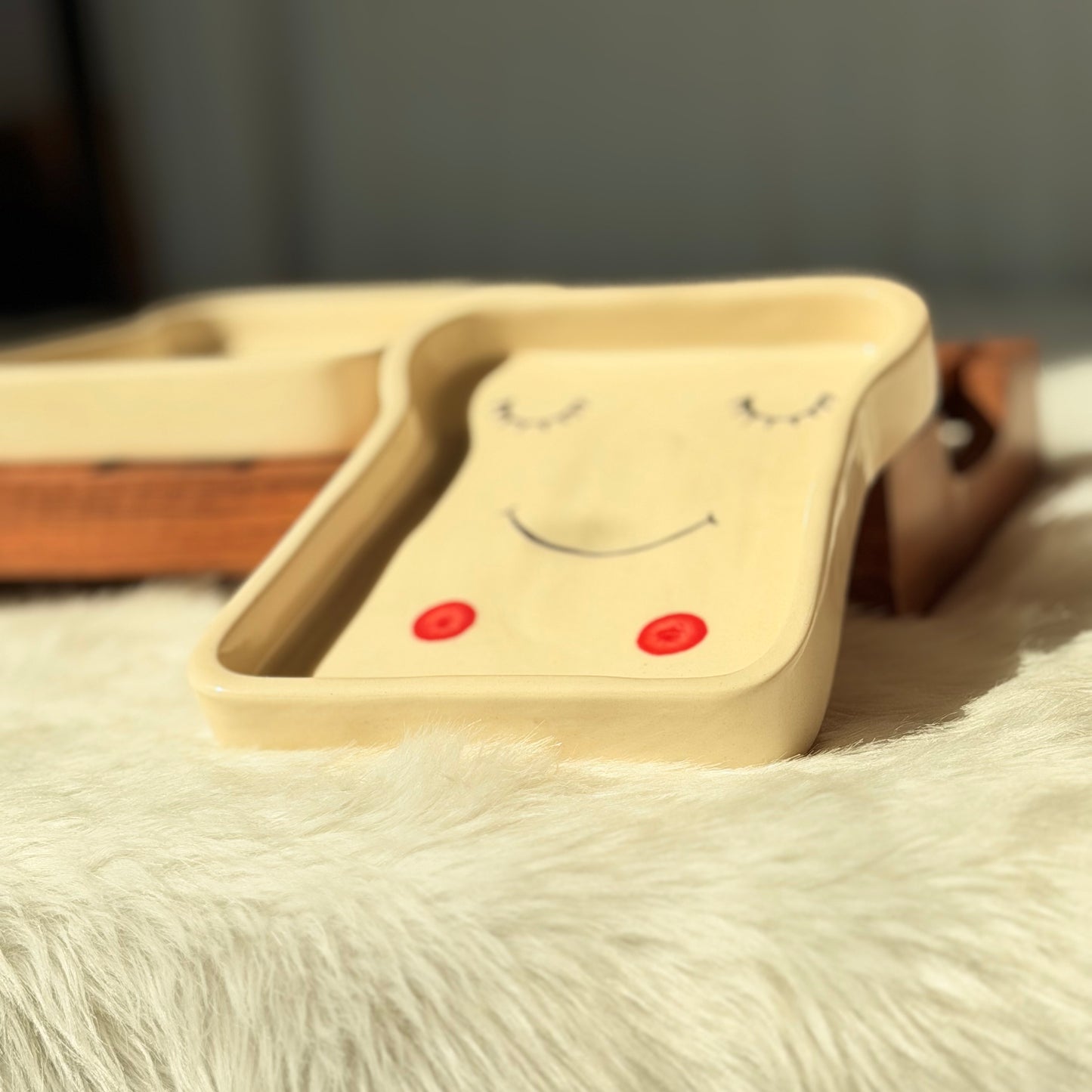 Smiley Toast Ceramic Snack Dish