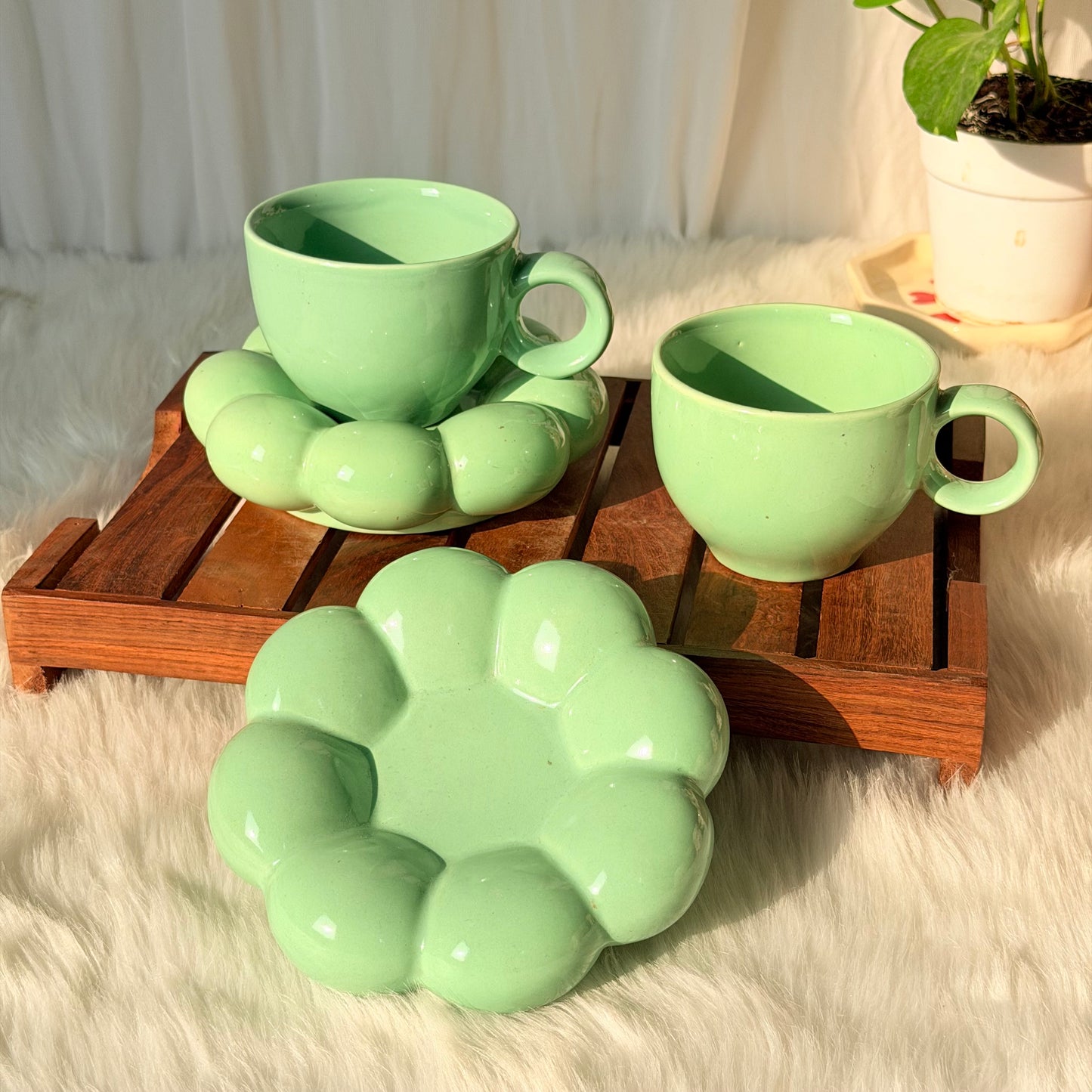 Mint Bloom Cup & Saucer Set