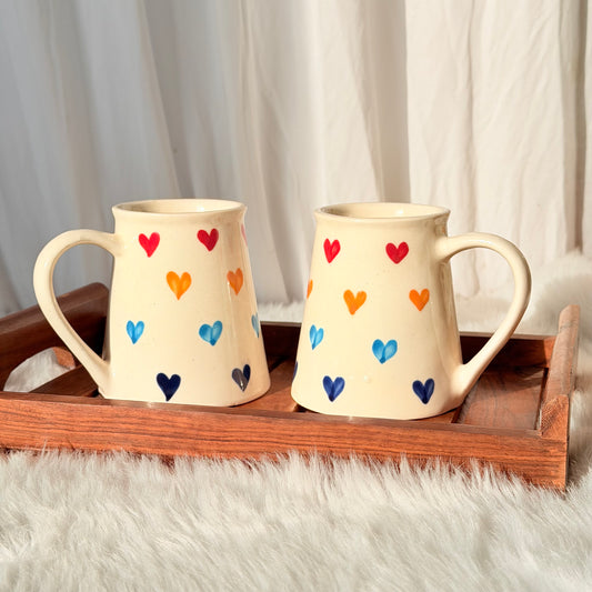 Rainbow Hearts Ceramic Mug