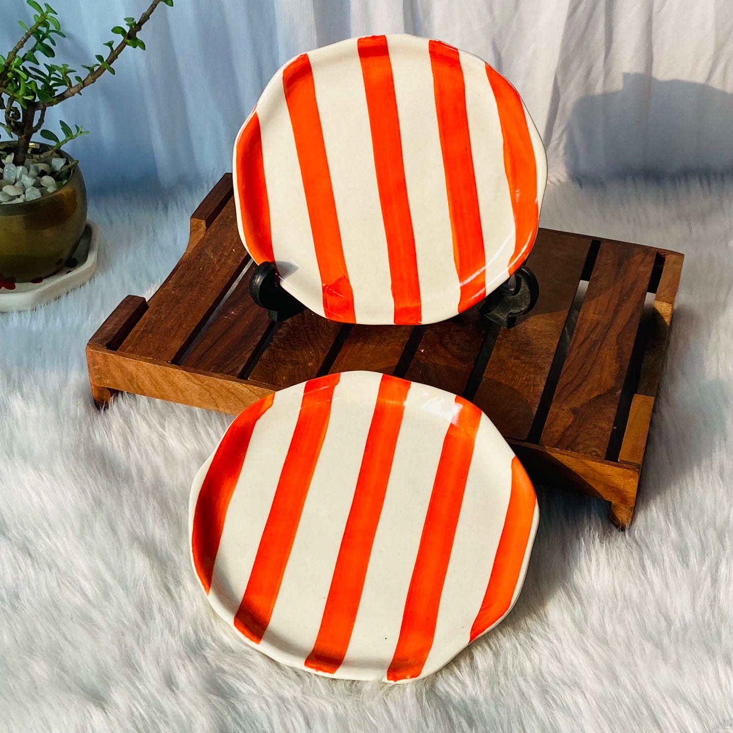 Orange Rush Hand-Painted Plate