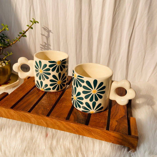 Green Flower Mug
