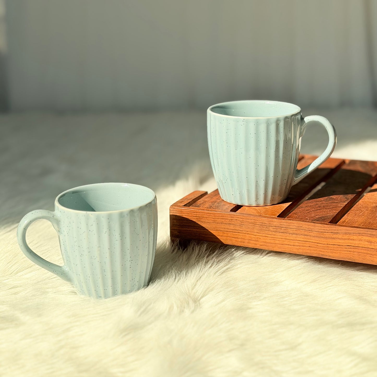 MistSpeck Ribbed Ceramic Coffee Mug