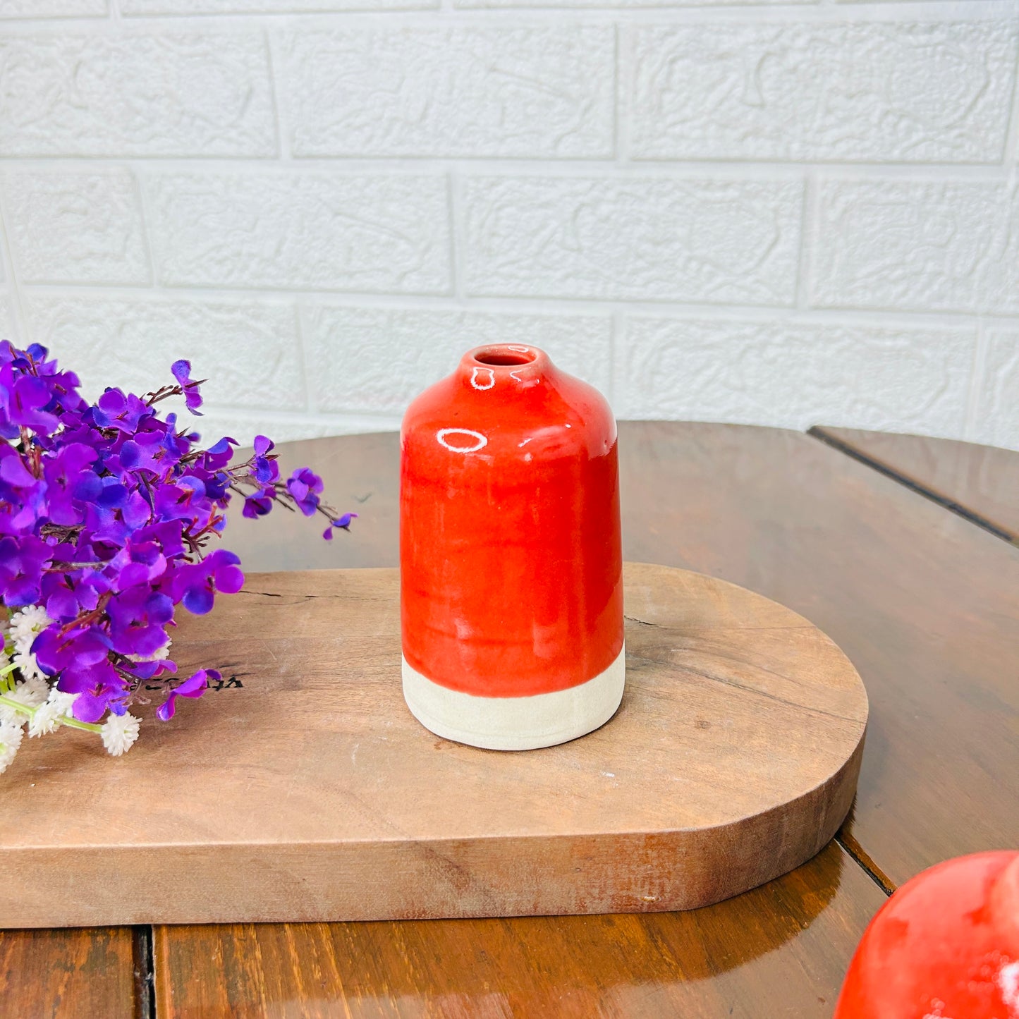 Scarlet Glow Mini Ceramic Vase Set