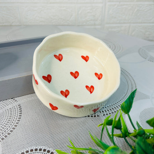 Red Heart Ceramic Mug & Bowl Set – 3-Piece Love Collection