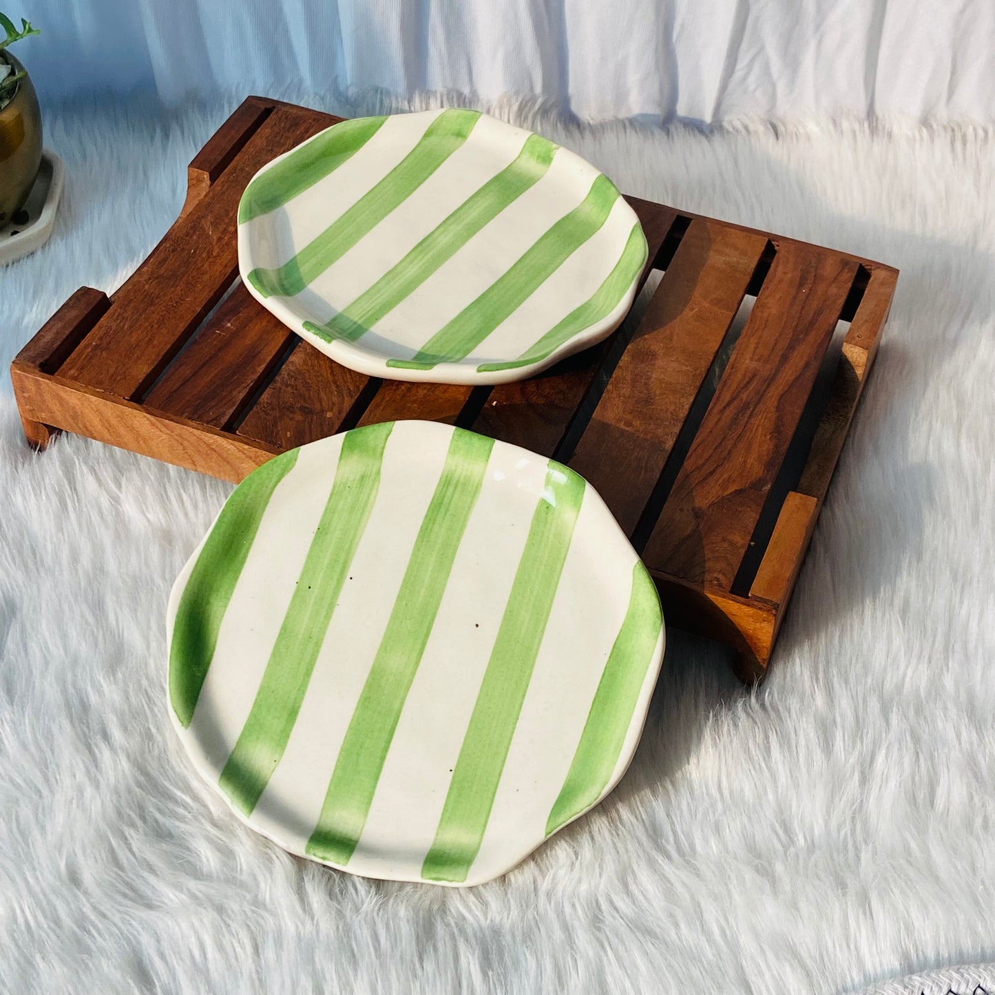 Green Stripe Plate