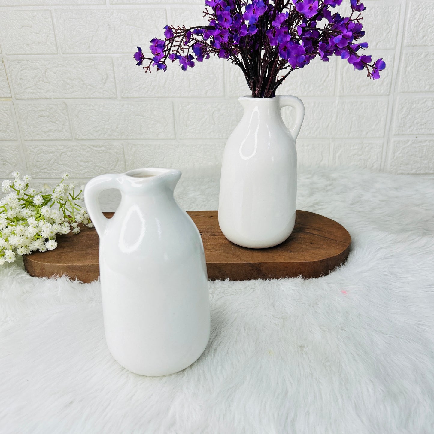 Luna White Gloss Jug Vase