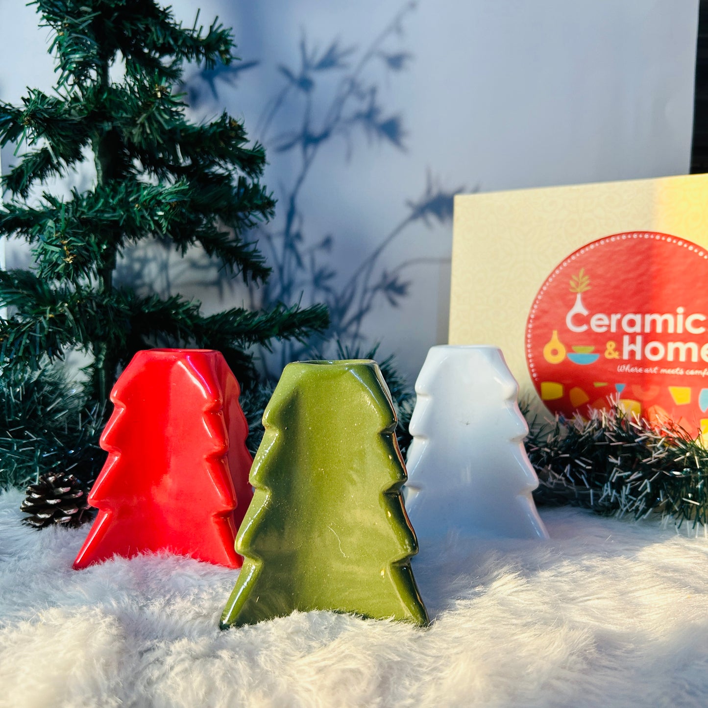 Xmas White Candle Stand