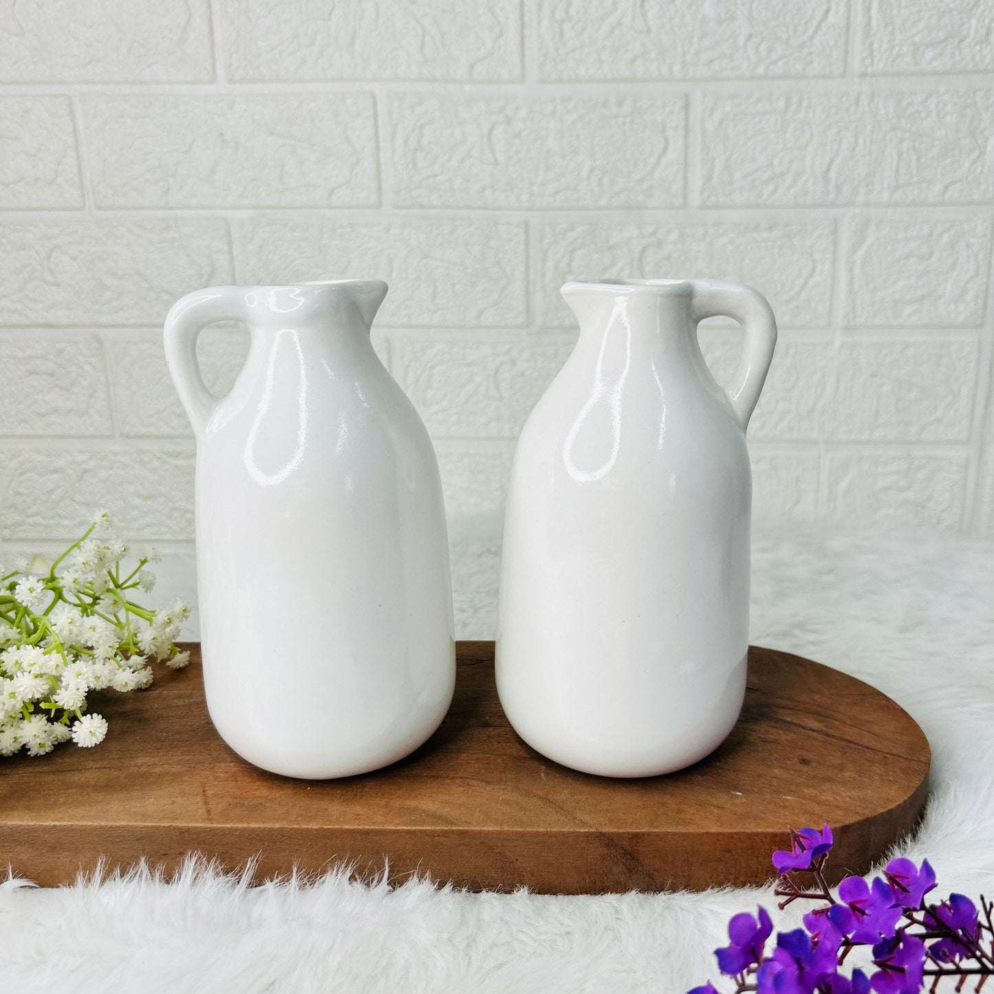 Luna White Gloss Jug Vase