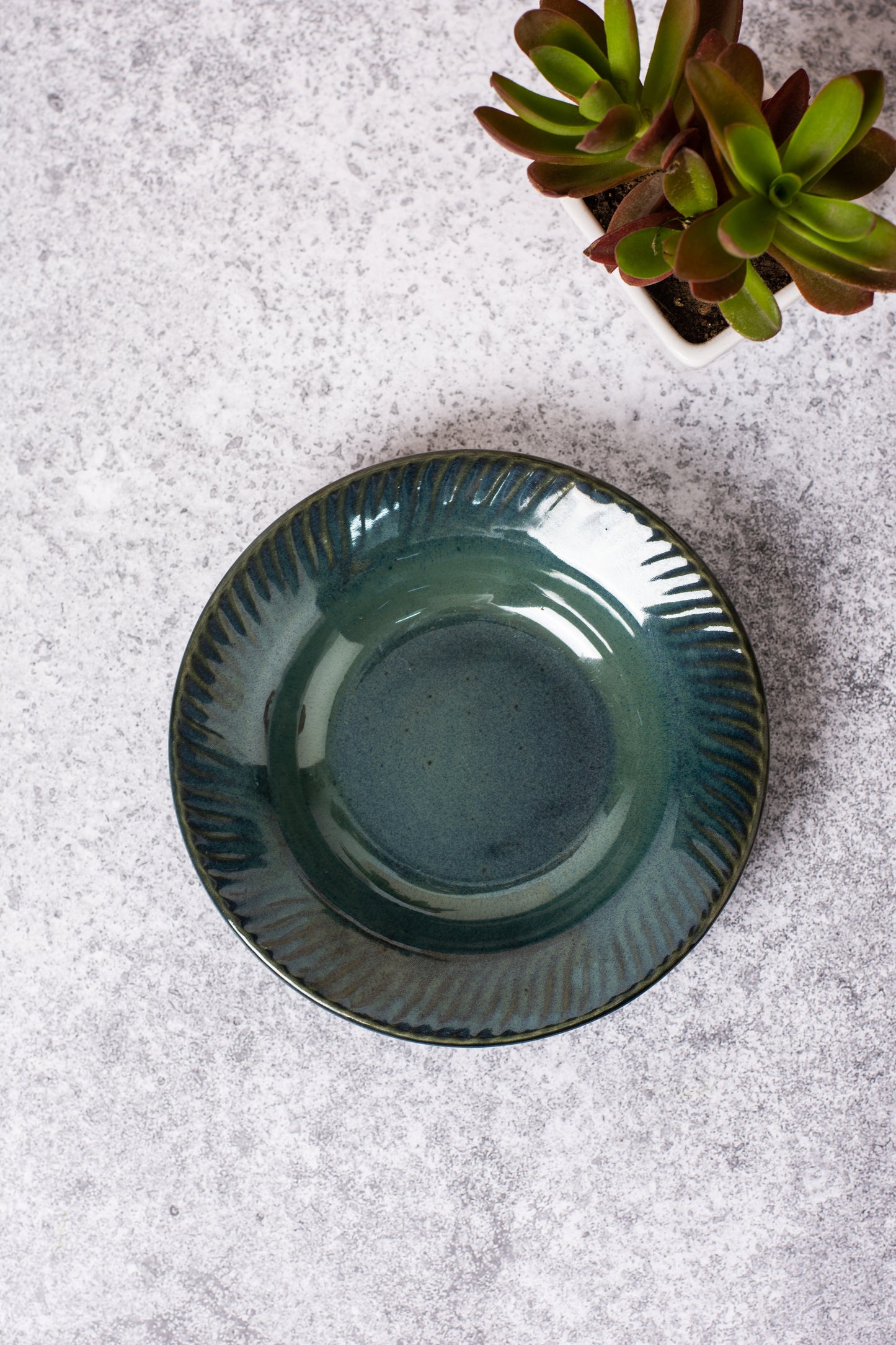 Olive Green Spiral Pasta Plate 7 inch (Pack of 1)