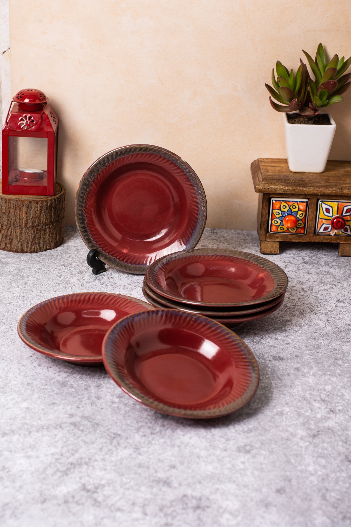 Red Pasta Plate 7.5 inch (Pack of 1)