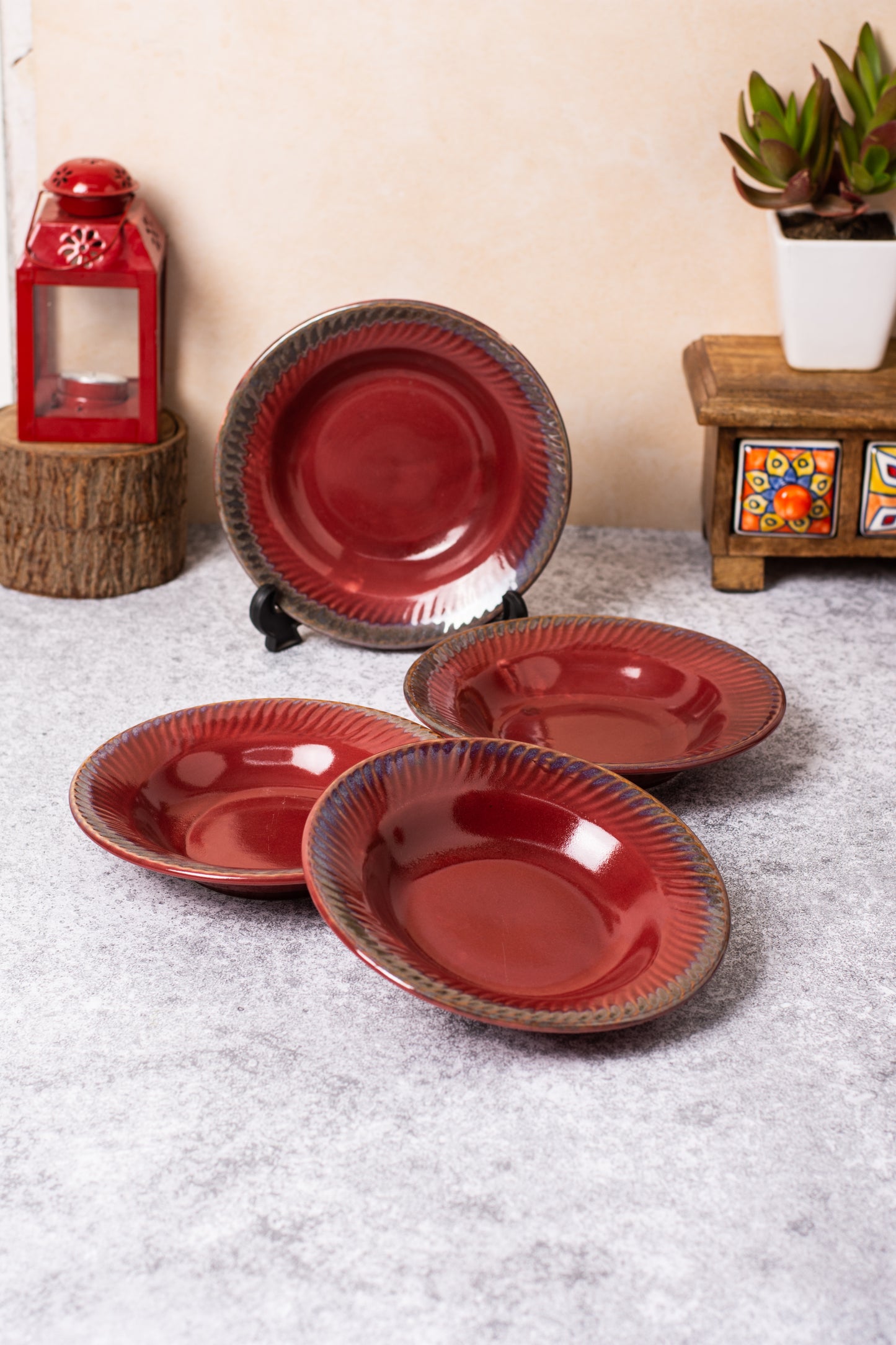 Red Pasta Plate 7.5 inch (Pack of 1)
