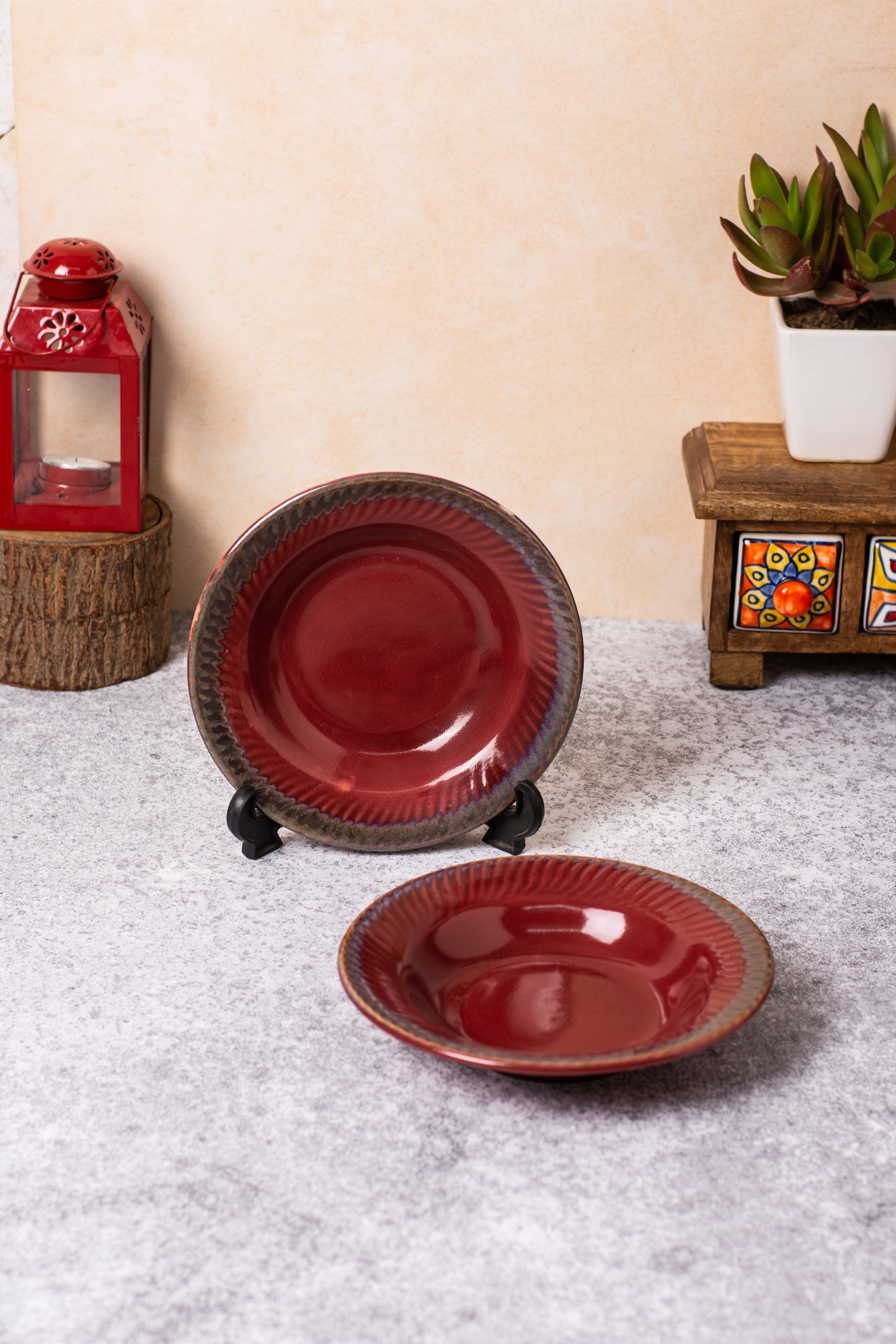 Red Pasta Plate 7.5 inch (Pack of 1)