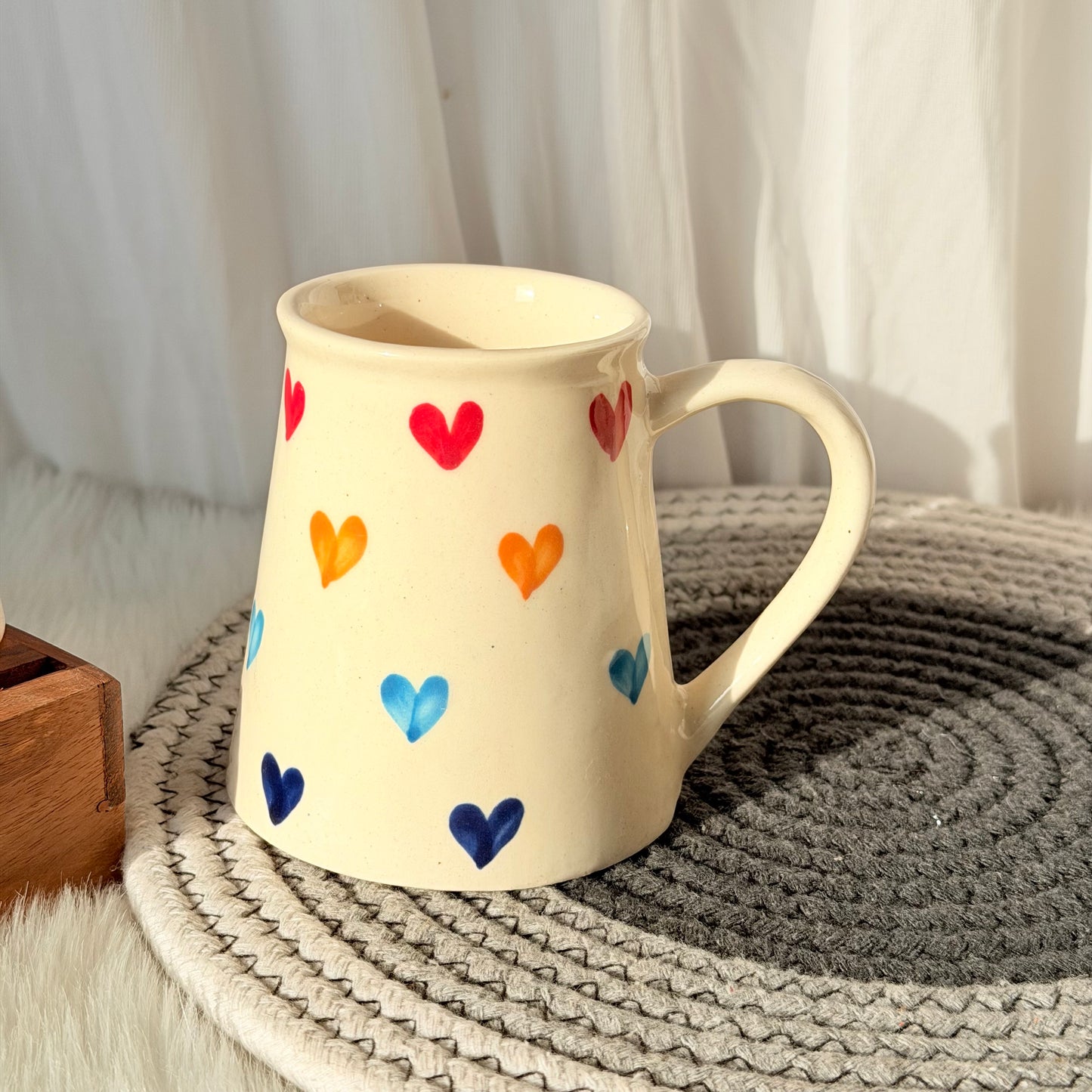 Rainbow Hearts Ceramic Mug