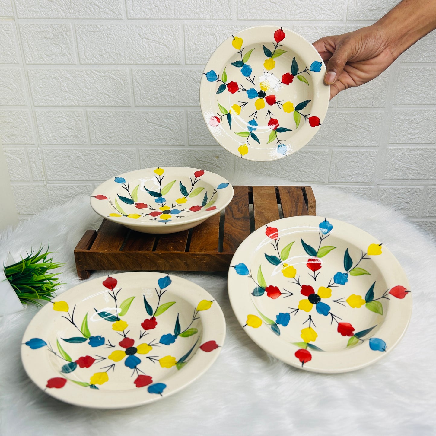 Floral Pasta Plate 7 inch (Pack of 1)