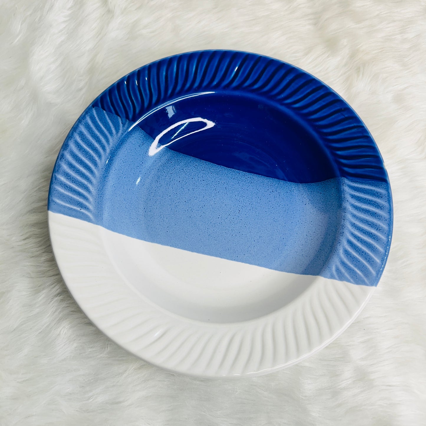 Blue & White Pasta Plate 10 inch (Pack of 1)