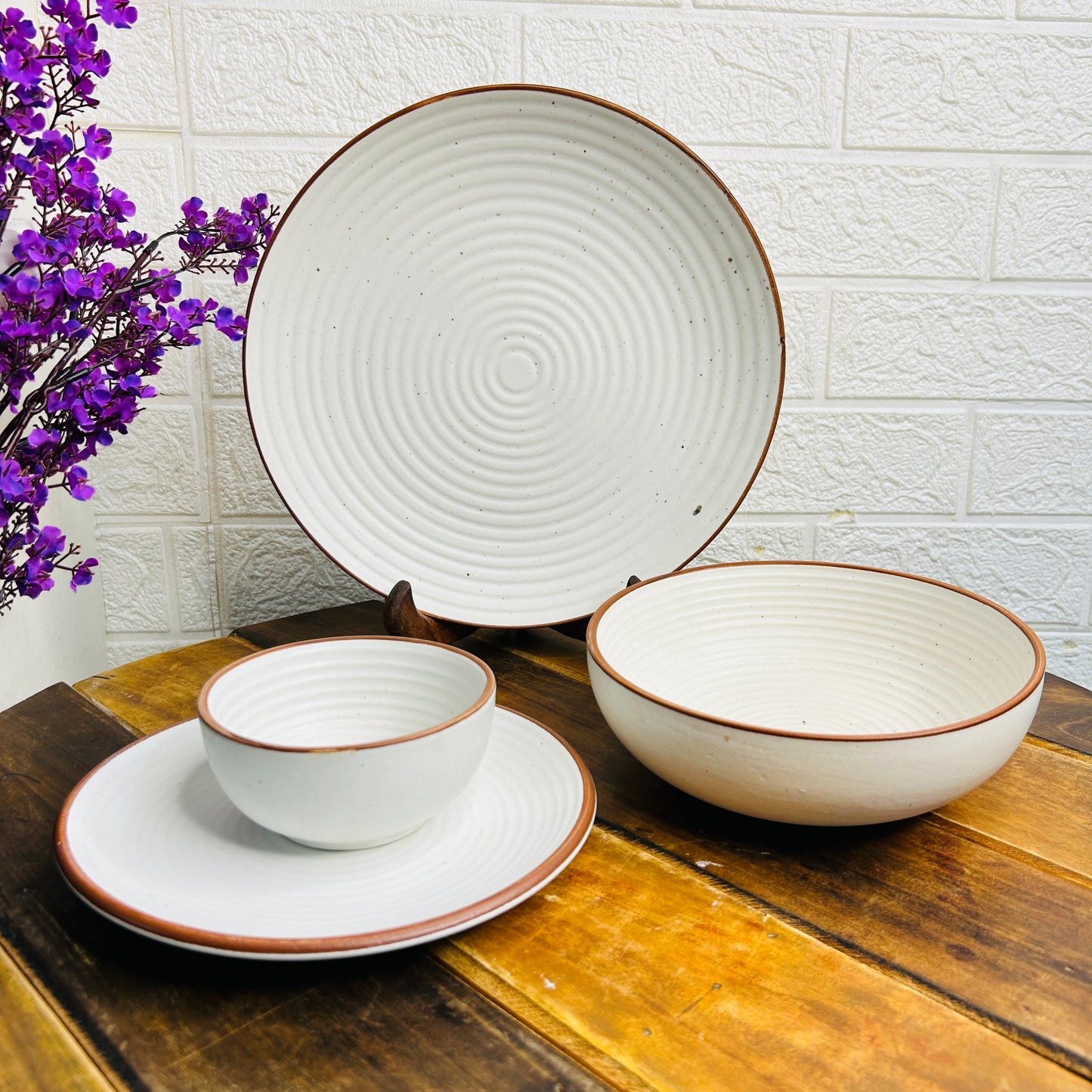 Royal White Dinner Set (Pack of 4)