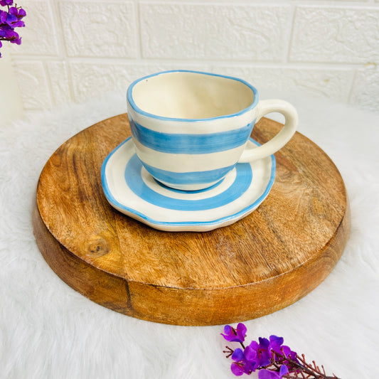 Sky Blue Rainbow Cup & Saucer (Pack of 1)