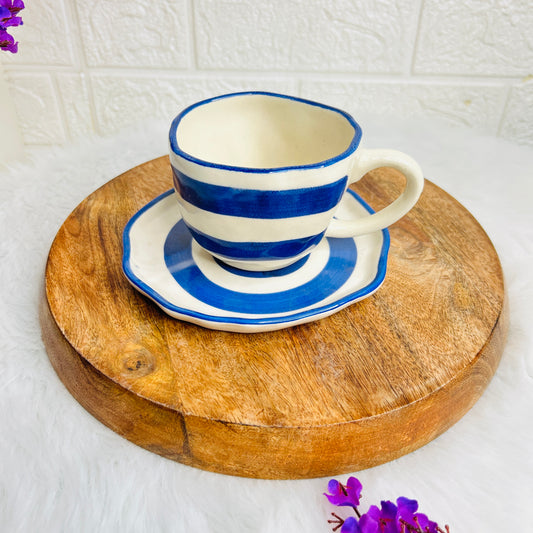Navy Blue Rainbow Cup & Saucer (Pack of 1)