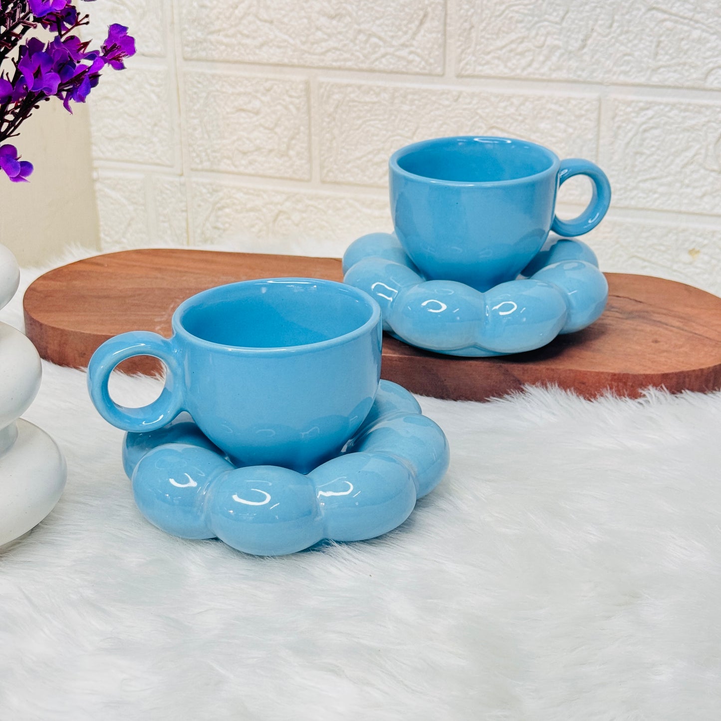 Blue Bubble Cup & Saucer (Pack of 1)