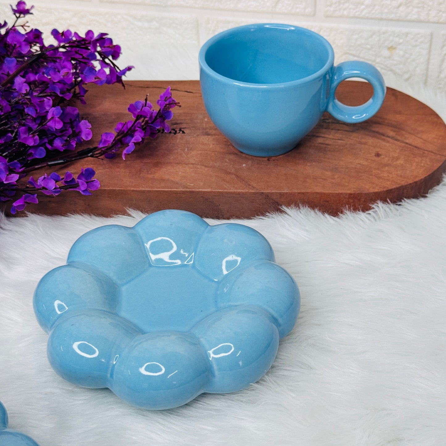 Blue Bubble Cup & Saucer (Pack of 1)