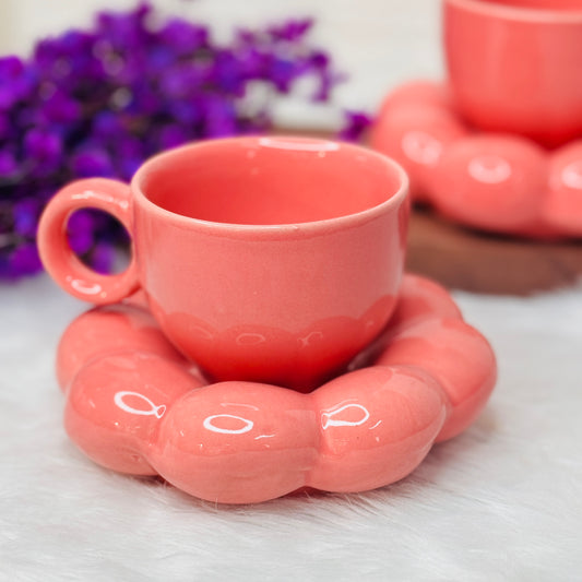 Peach Bubble Cup Saucer (Pack of 1)