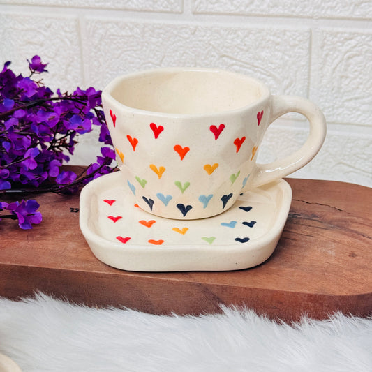 3D Multi-heart Cup & Saucer (Pack of 1)
