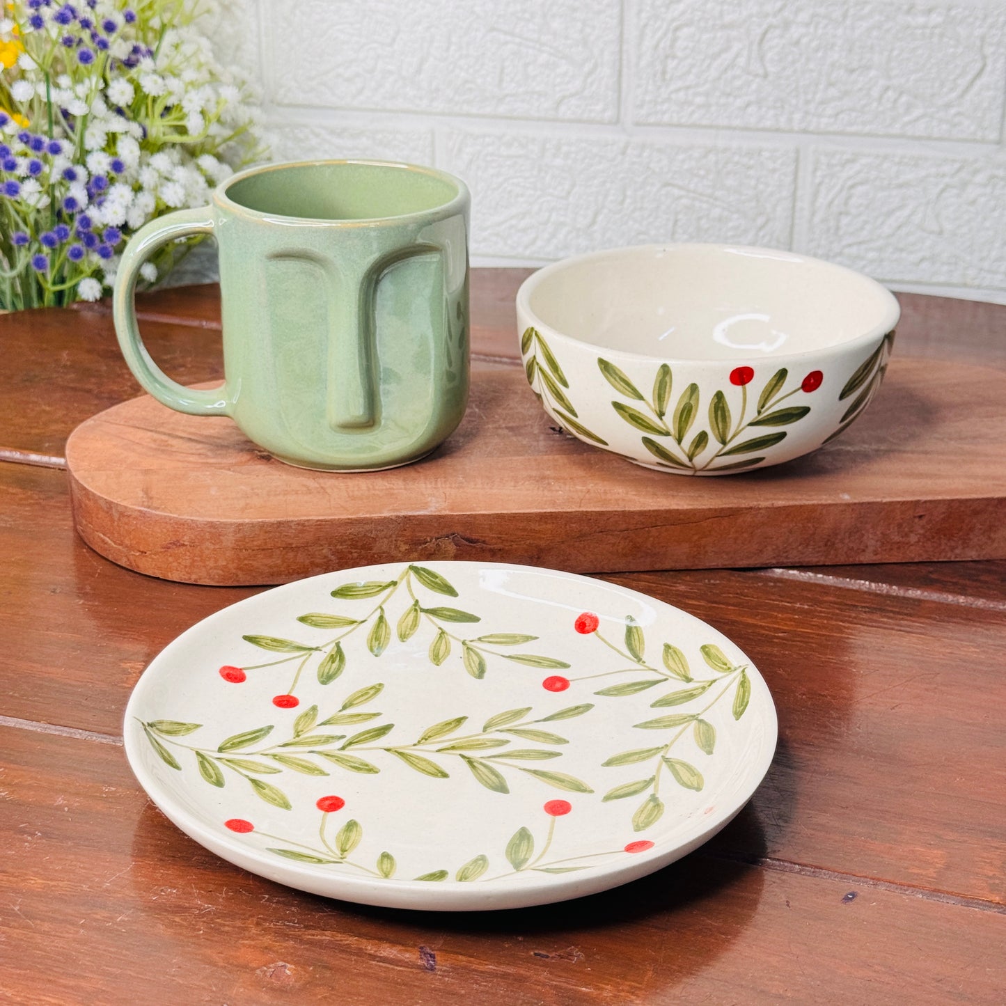 Green Breakfast Set (Pack of 3)