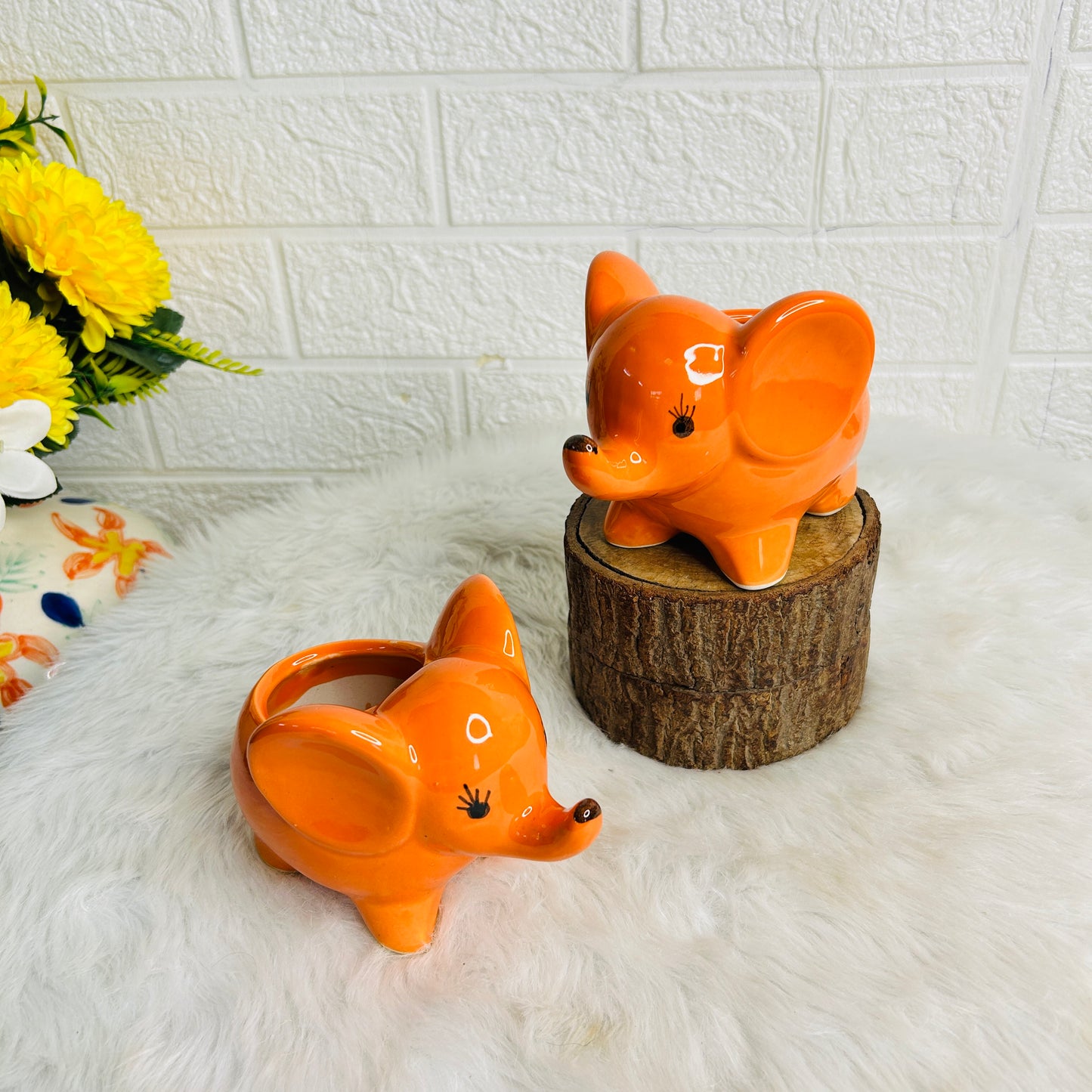 Orange Elephant Planter (Pack of 1)