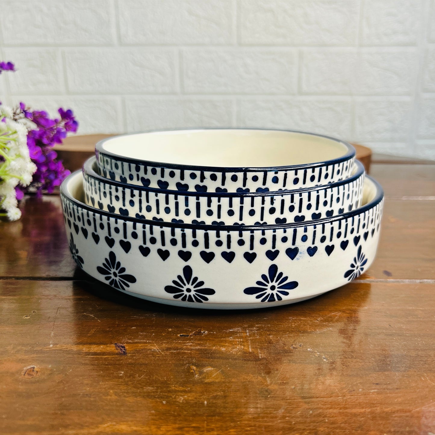 Blue Moroccan Serving Set (Pack of 3)