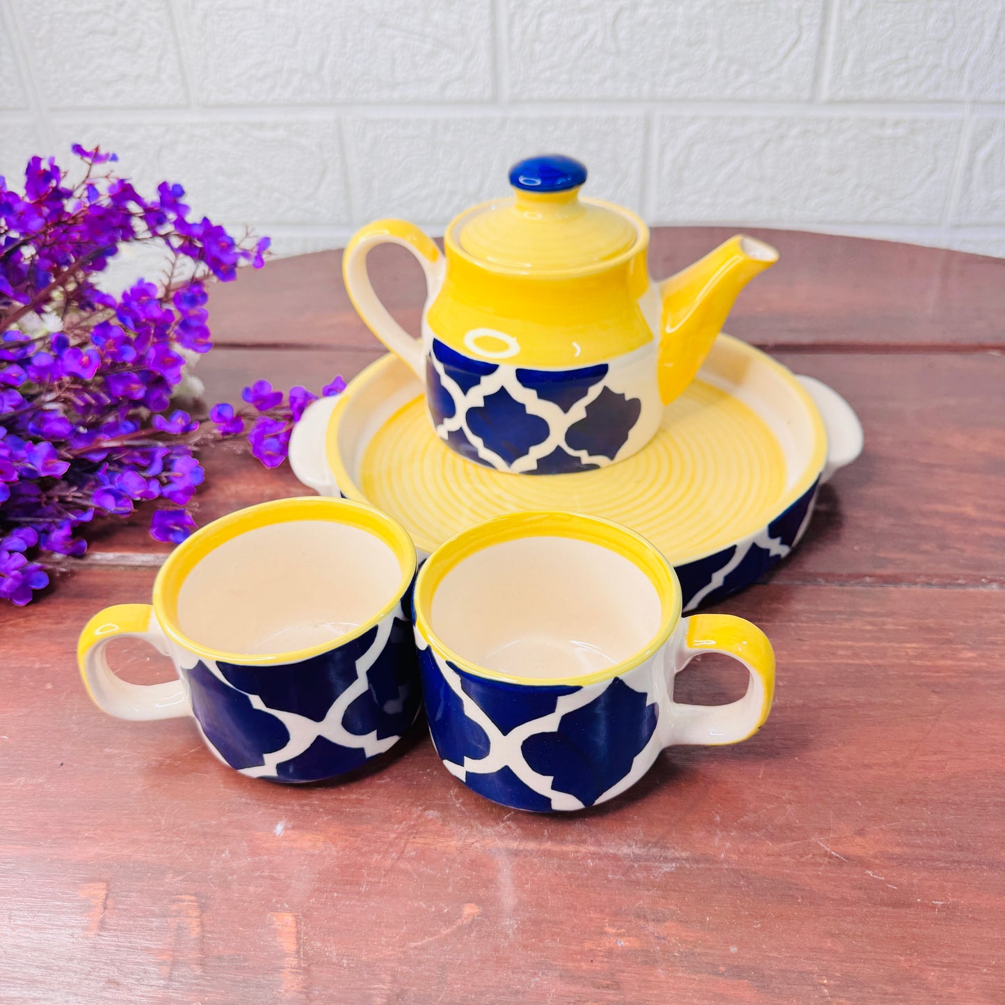Citrus Bloom Ceramic Tea Set