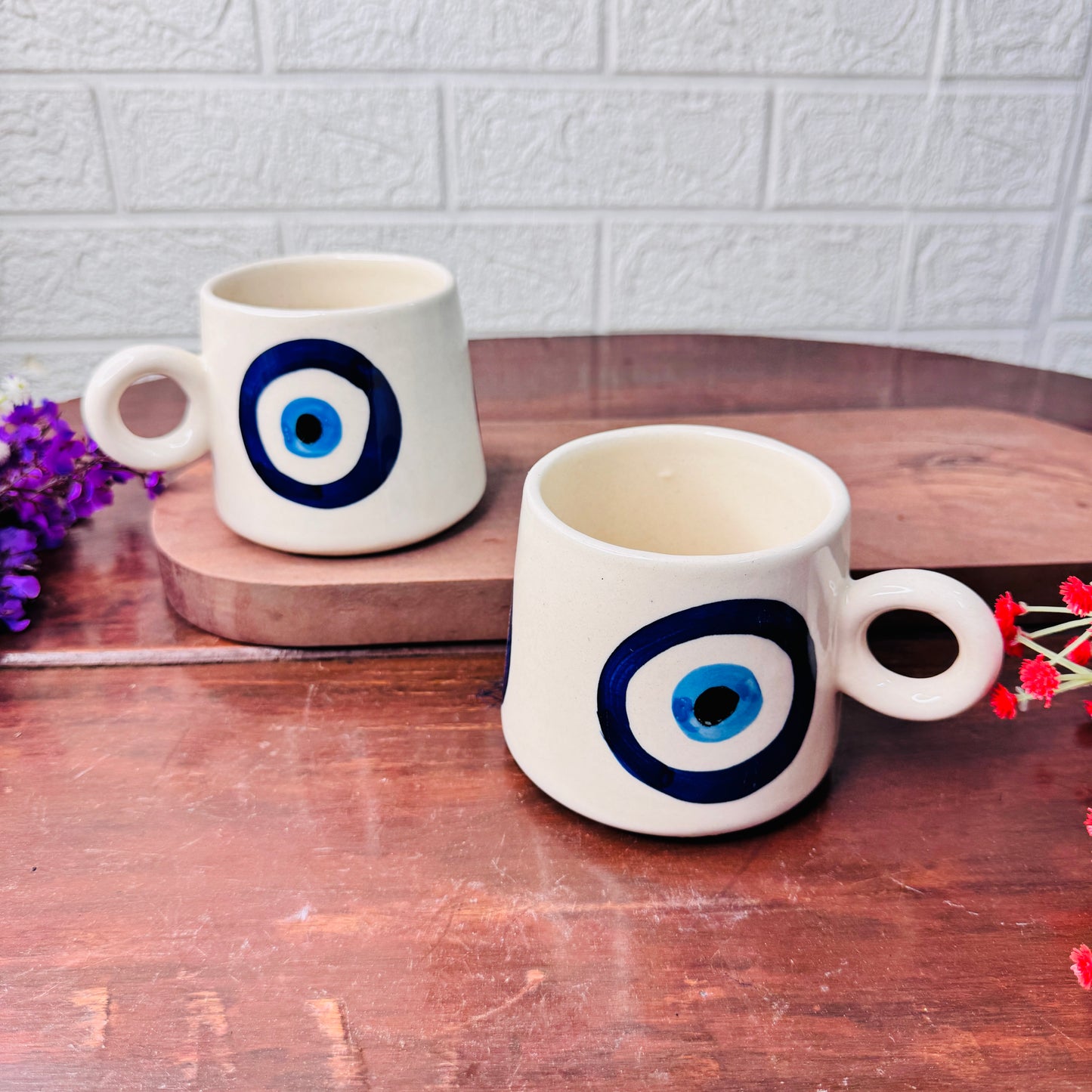 Evil Eye Ceramic Mug – Handmade Protection & Style