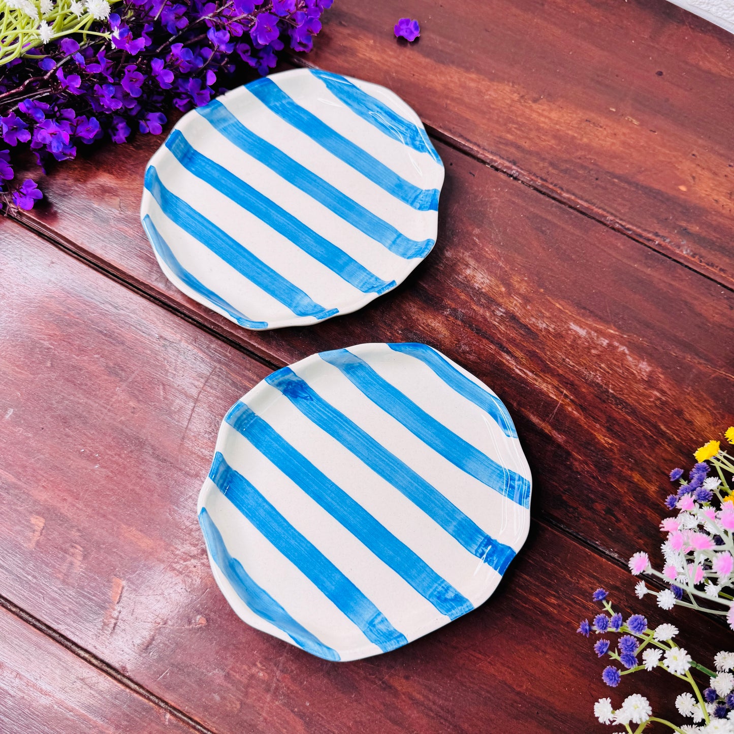 Orange Stripe Ceramic Plate