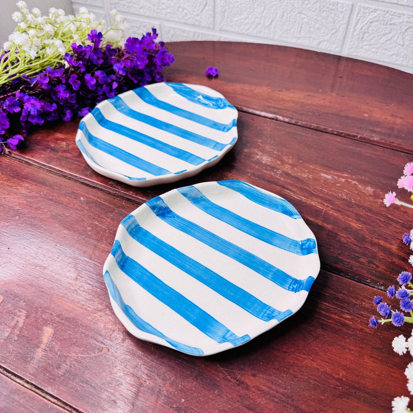 Orange Stripe Ceramic Plate