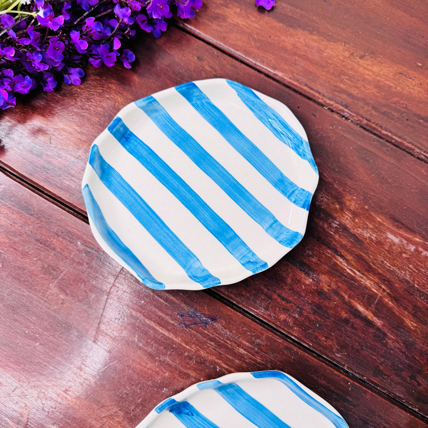 Orange Stripe Ceramic Plate