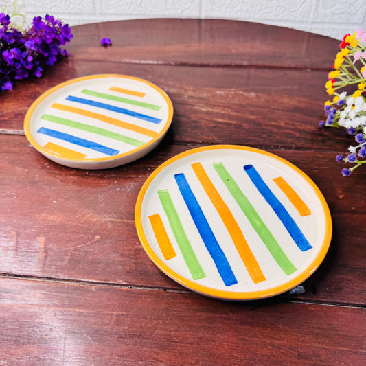 Striped Harmony Ceramic Plate