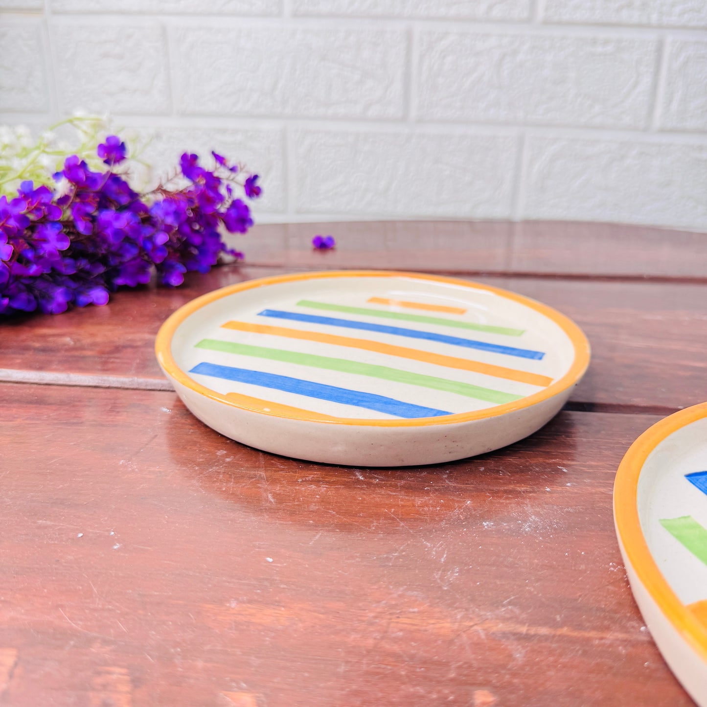 Striped Harmony Ceramic Plate