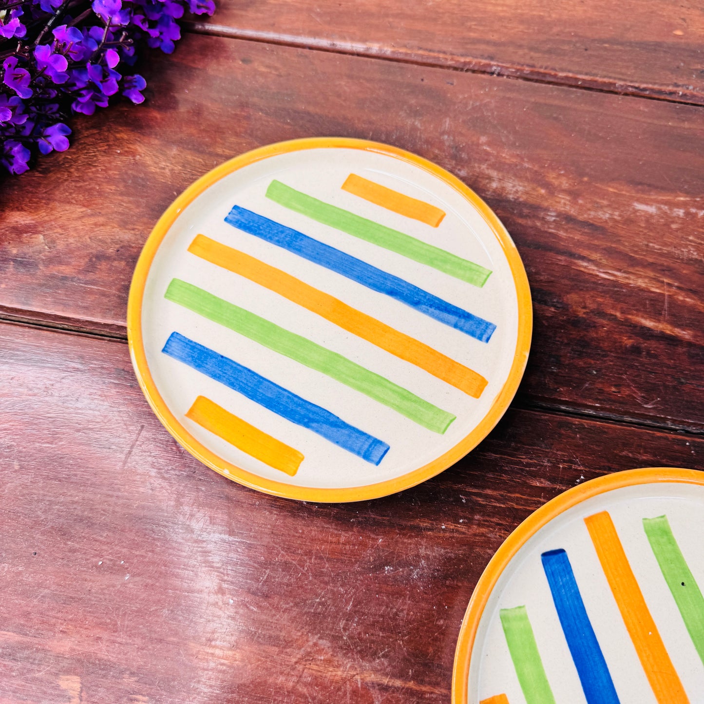 Striped Harmony Ceramic Plate