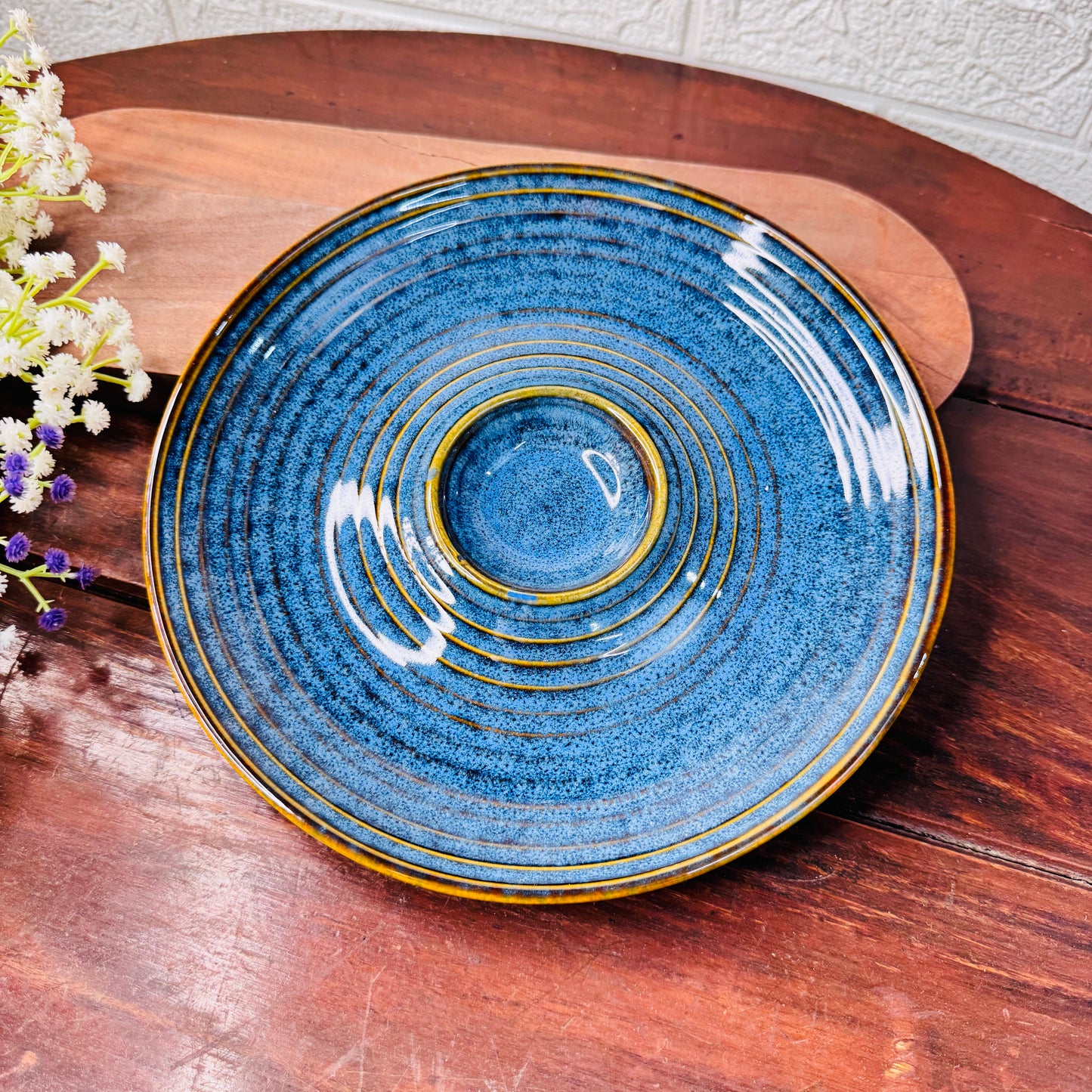Ocean Ripple Ceramic Plate