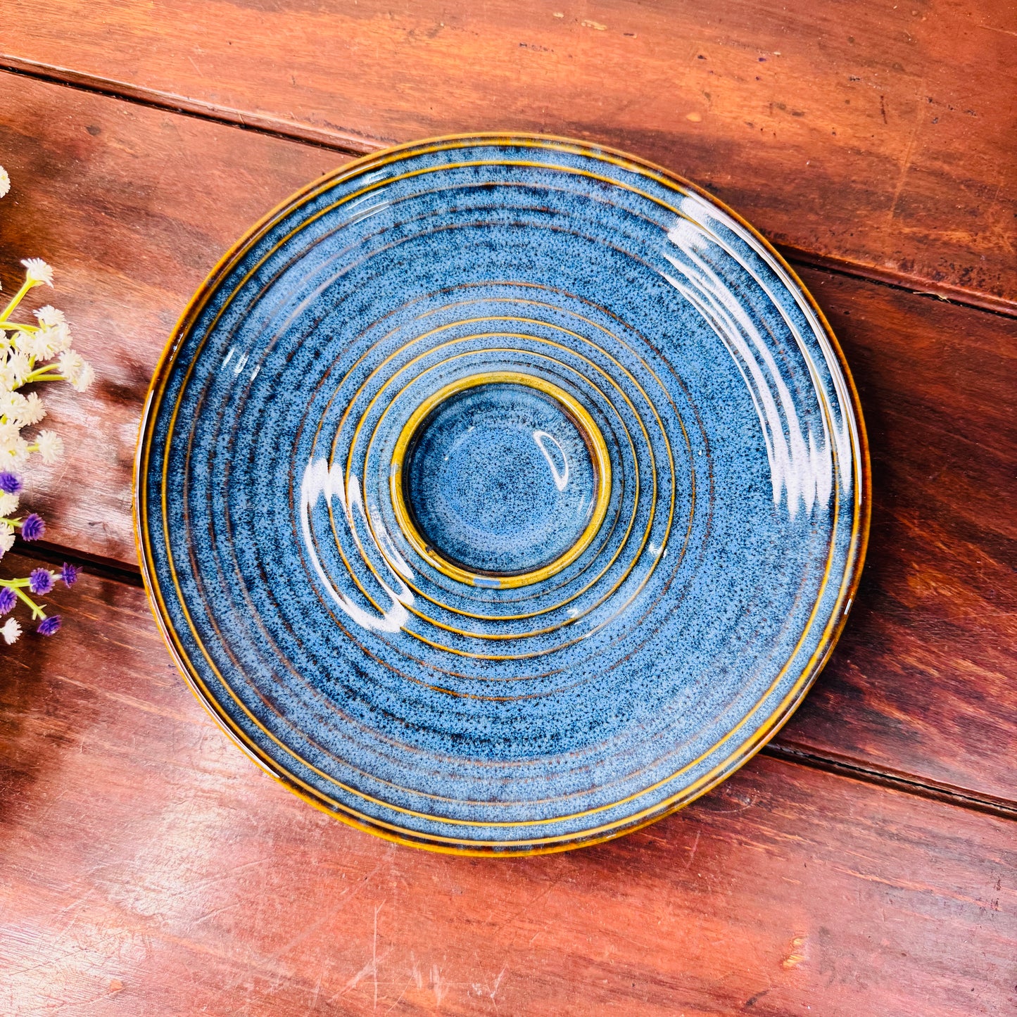 Ocean Ripple Ceramic Plate