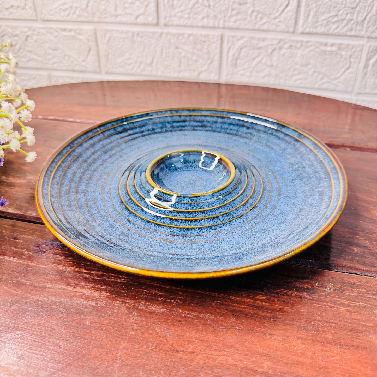 Ocean Ripple Ceramic Plate