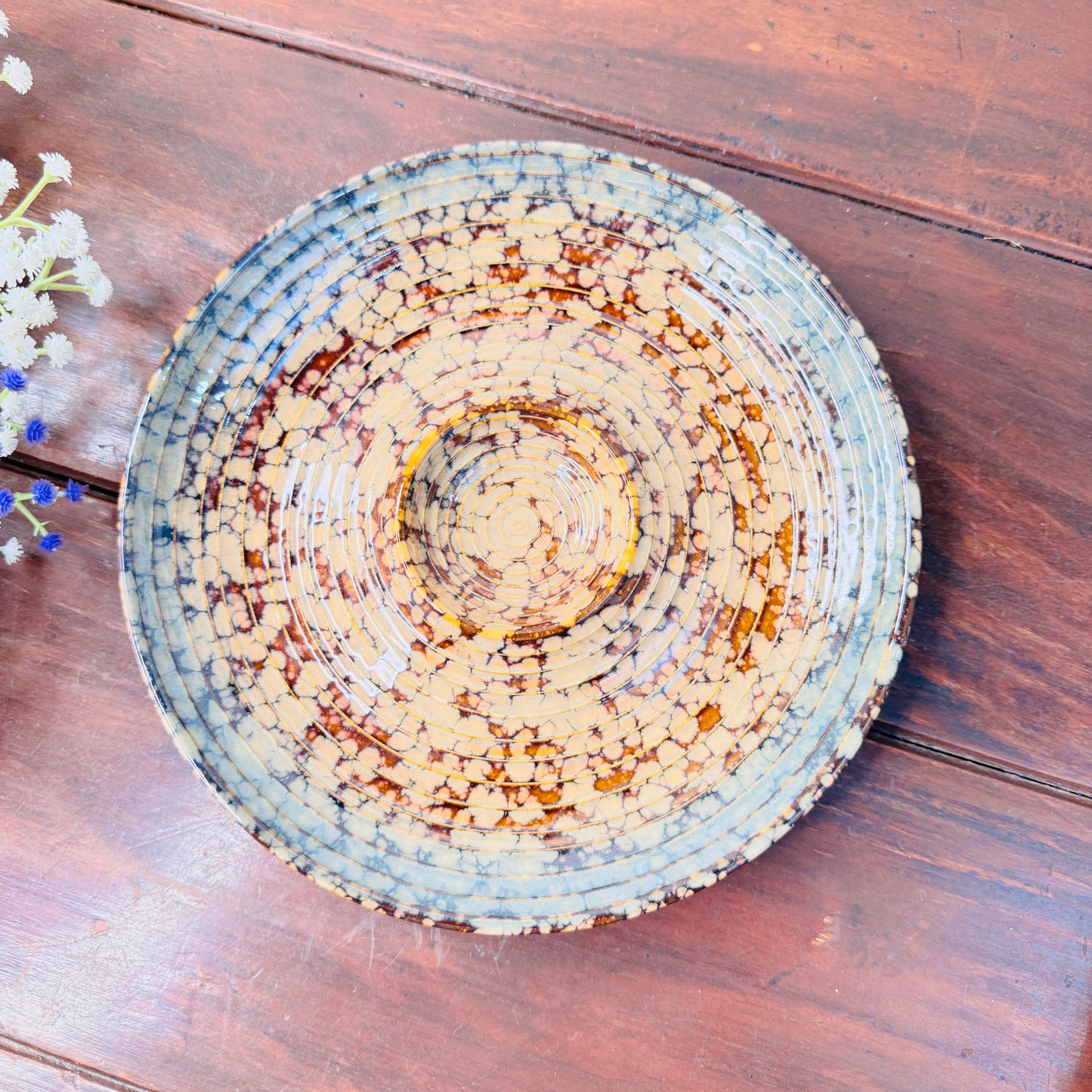 Earthstone Splatter Ceramic Plate