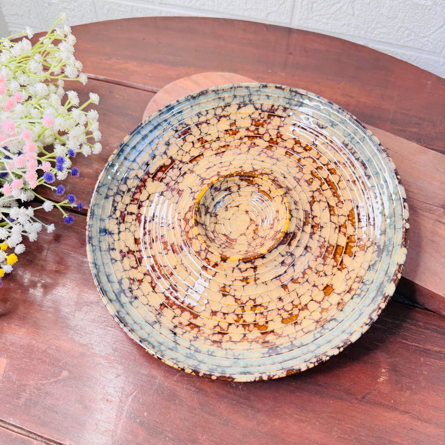 Earthstone Splatter Ceramic Plate
