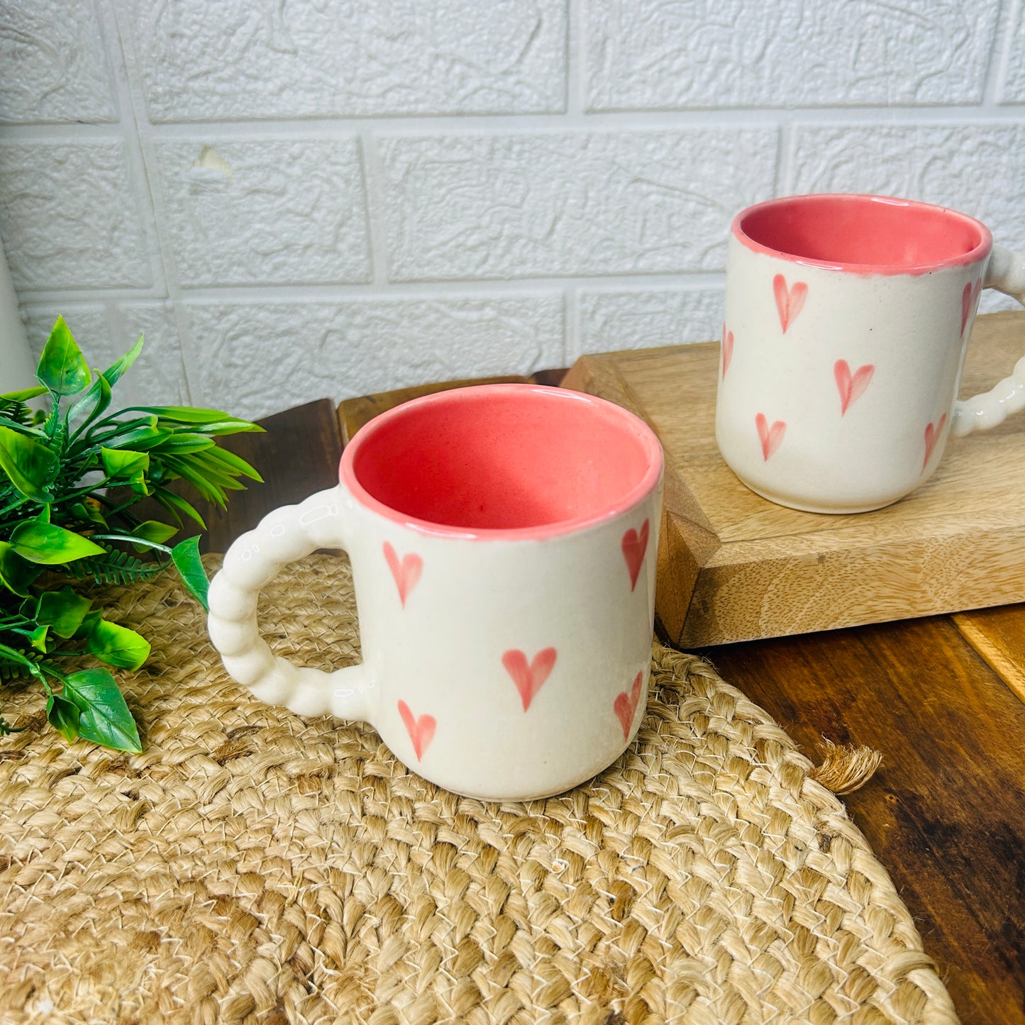 Blush Heart Mug & Plate Set – 3 Pc Pink Love Edition
