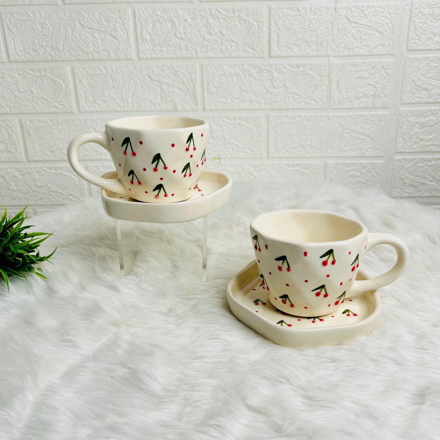 Cherry Cup & Saucer (Pack of 1)