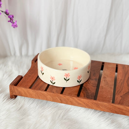 Blush Bloom Ceramic Breakfast Bowl