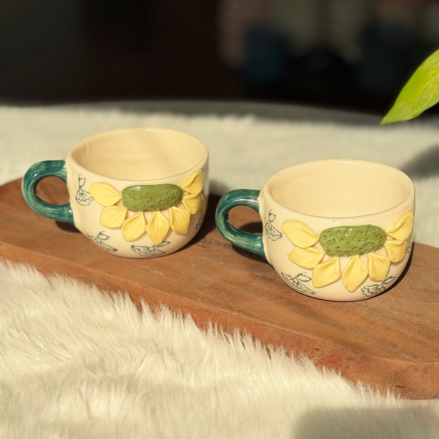 Sunflower Bloom Handmade Coffee Mug